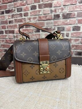 Brown Monogram Trunk-Style Crossbody Bag. Great condition